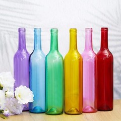 Zhehao 12 Pieces Colored Wine Bottles 750ml Empty Decorative Glass Cute Color