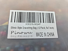 PINOWU Ethnic Style Drawstring Gift Bags 5×7″ Cotton Gift Pouches 12-Pack NEW