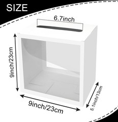 White Card Box for Party with Clear Window Box for Cards Receiving for Weddin…