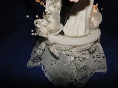 New Lighted Wedding Cake topper with Bride & Groom Over the Threshold