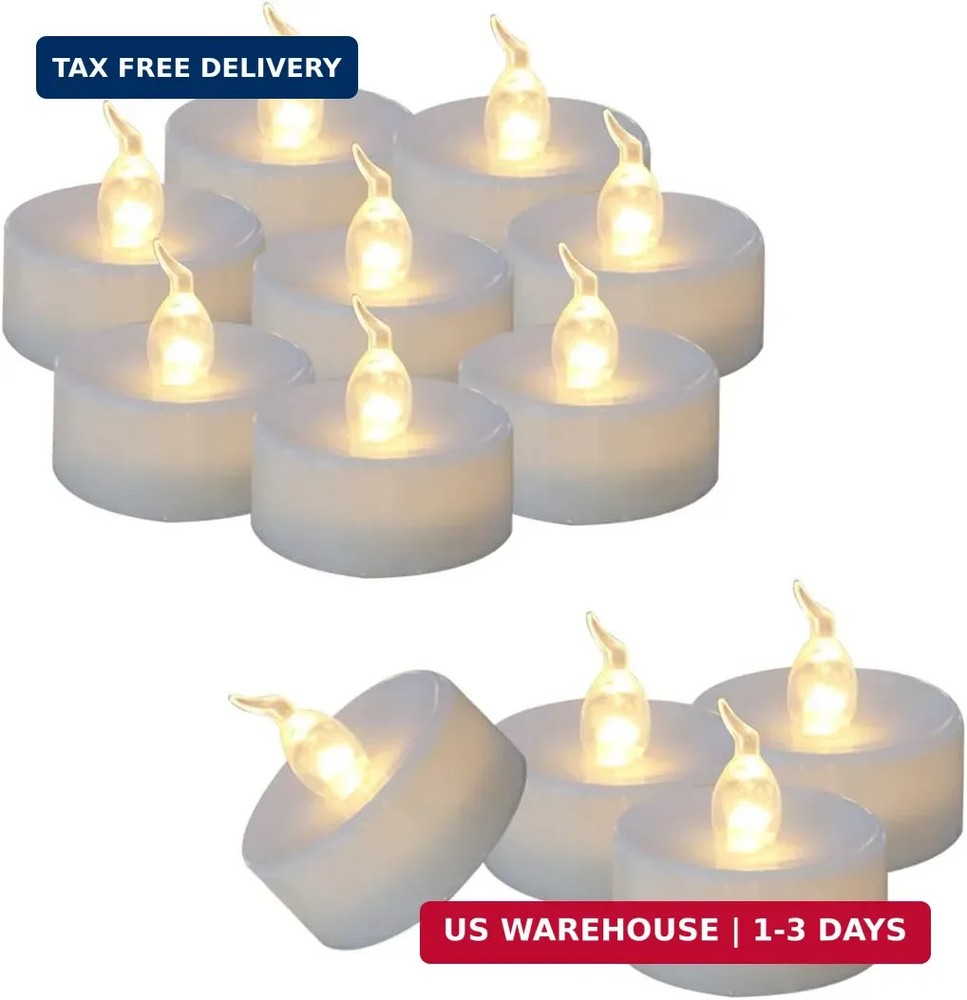 24 Tea Lights Led Flickering with Timer Function (6 hrs on, 18 hrs off), Christm