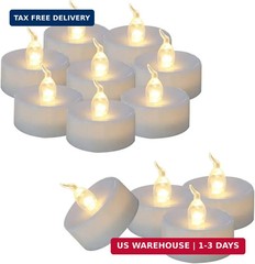 24 Tea Lights Led Flickering with Timer Function (6 hrs on, 18 hrs off), Christm