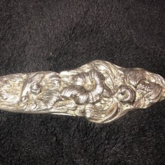 Ornate Silver Wedding Cake Server Elles Italy. Serrated edges. High shine.
