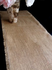 Burlap Rustic Wedding Party Country Barn Table Runners Fringed Edges Choose Size