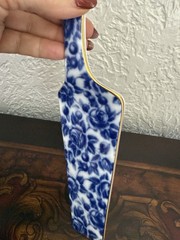VTG Royal Danube Porcelain Cake & Pie Server Blue Rose Design Serving Utensil