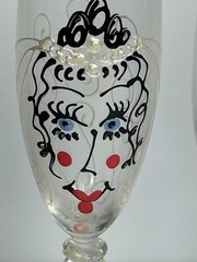 FUN HP Bride Groom Face Lillian Rose Wedding Toasting Flutes Champagne Glasses