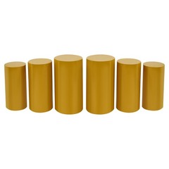 6Pcs Cylinder Pedestal Stands, Metal Display Stands For Wedding Birthday Decor
