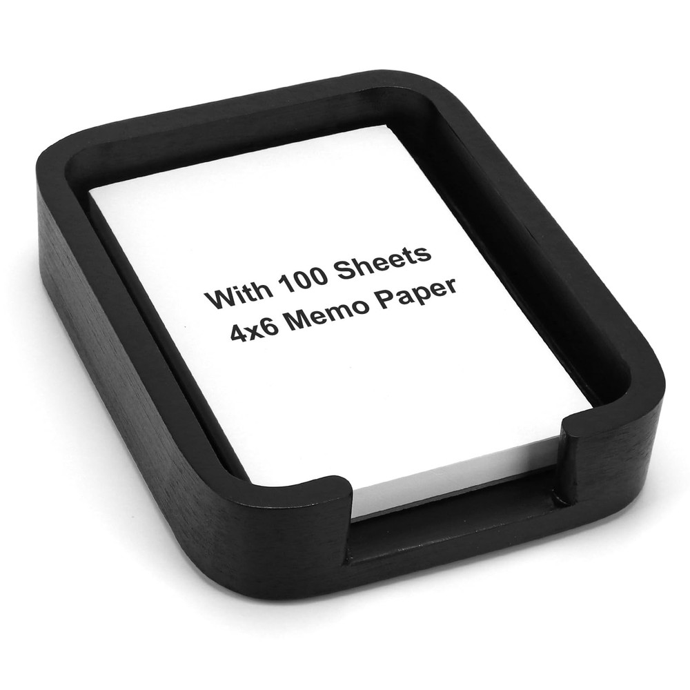 4×6 Memo Paper Holder Organizer for Desk Black 7.1″ x 5.5″ x 1.4″,