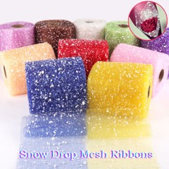 15m Long Snow Drop Mesh Flower Wrapping Ribbons Roll Florist Bouquet Decor