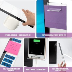 Office Desk Accessories 2pcs 0.98 inches x 3.15 inches, Monitor Memo Board 2