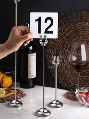 25 Pcs Double-Sided Table Numbers 1-25, 4×4 Inch Plastic Cards, White