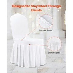 Uimoso 30PCS White Stretch Spandex Chair Covers for Wedding, Parties, and Dining