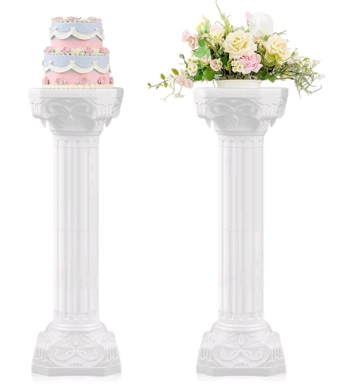 2x Roman Pillar Greek Column Statue Wedding Pedestal Stand Scenery Decoration
