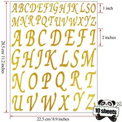 520 Pieces 10 Sheets Glitter Alphabet Letter Stickers,Self Adhesive Stick on …