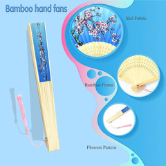 4 Pieces Oriental Bamboo Folding Hand Fans Church Wedding Gift, Party Favors, DI