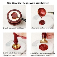 Wine Red Wax Seal Beads 1450pcs (1.1lb), Andotopee Premium Metallic Sealing W…