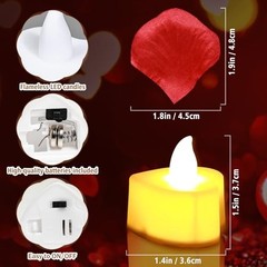 3000 PCS Artificial Rose Petals with 20 PCS Flameless LED Tea Lights Candles