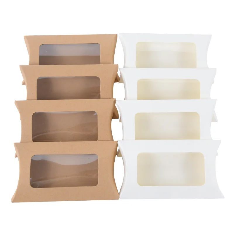 10pcs Pillow Shape Kraft Paper DIY Candy Box Birthday Party Favor Gift Boxes NEW