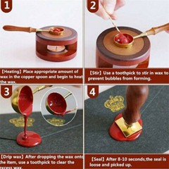 Wood Handle Retro Envelope Wedding Invitations Greetings Brass Seal Wax Stamp