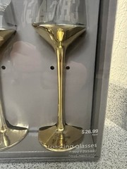 Studio His & Hers Gold Toasting Glasses Set Wedding Champagne Flutes NIB