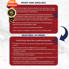 10 PCS Know Your Rights Immigration Red Card – English Spanish 10 PCS, red