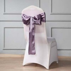 10 Amethyst Satin CHAIR SASHES Ties Bows Wedding Ceremony Reception Decorations