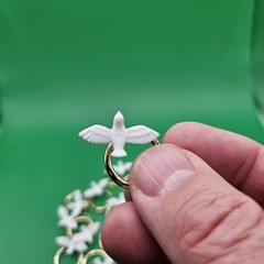 Dove on Gold Ring Cake Topper or Craft Item 17 total