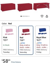 HAORUI Open Back Table Skirts, 4Pack Orange/ Red color..