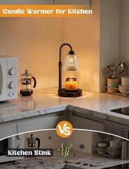 Innqoo Candle Warmer Lamp with Timer, Dimmable Regular(4.7 in), A-Black