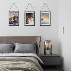 TLBTEK 8X12inch Picture Frames,Brass Hanging Double Glass Frame for Pressed F…