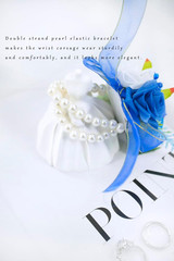 Royal Blue Corsage and Boutonniere Set for Wedding Prom, Artificial Rose Flow…