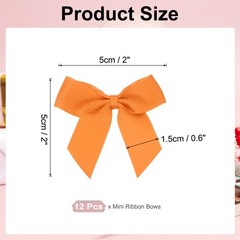 12Pcs Mini Grosgrain Ribbon Bow 2″ Self Adhesive Flower Bows Orange
