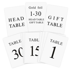 Black Wedding Table Numbers, 1-30, Centerpiece Decorations, 4inx6in, style 1