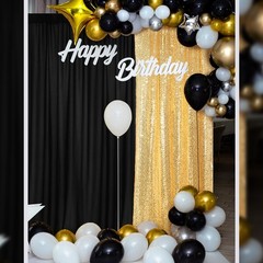 VitalCozy 4 Panels Backdrop Curtains 2 Pcs 4 x 10 ft Sequin Glitter 2 Pcs 7 x…