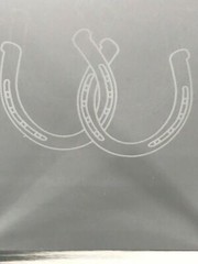 Acrylic Square Double Horse Shoes (for good luck) Western Cake Topper