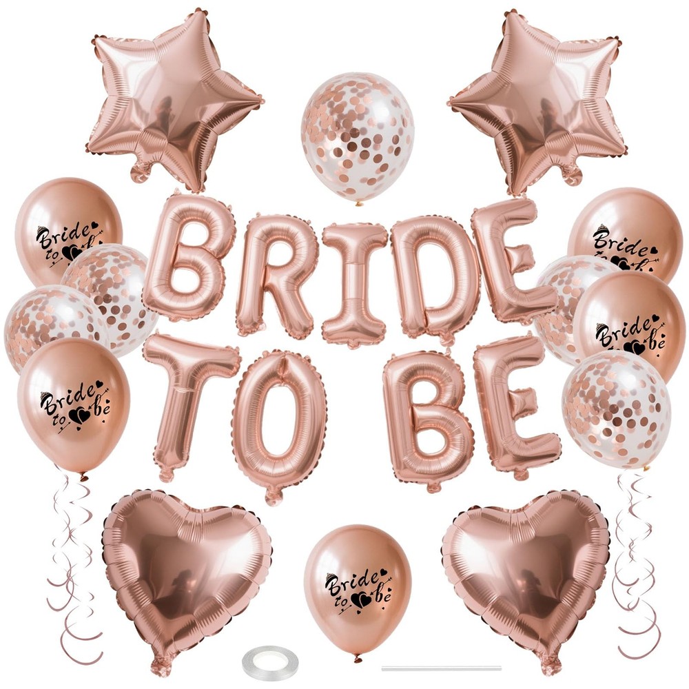 WEIKA Rose Gold Bridal Shower Decorations Kit – Bride To Be