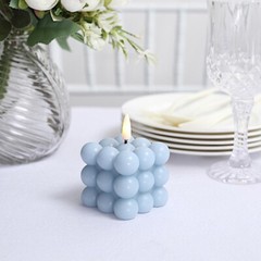 DUSTY BLUE 2 Bubble Cube 2″ Flameless LED CANDLES Decorative Centerpieces Party