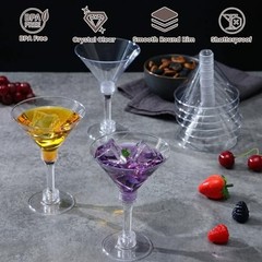 40 Pack Plastic Martini Glasses 5 Oz Disposable 40PCS TALL Martini Glasses
