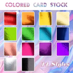 56 Sheets 14 Colors Metallic Cardstock, 5x7in 5 x 7 Inch, Multicolor