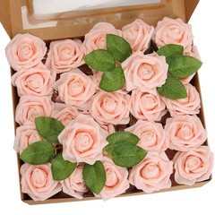 25/50pcs Artificial Flower Real Looking Foam Roses Decoration DIY for Wedding