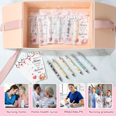 30 Set Nurse Gifts Bulk Nurse Ballpoint Pens and Thank You Cards with Bags Twist