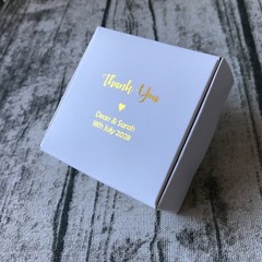 100 Rose Gold Blush Pink Foil Wedding Party Favour Boxes Personalised Gift Candy
