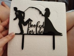 4 Styles Funny Fishing Hunting Wedding Cake Topper Decoration Groom & Bride
