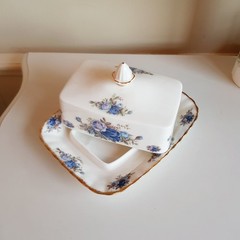 Royal Albert Moonlight Rose Butter Dish with Lid – 1st Quality English Bone Chin