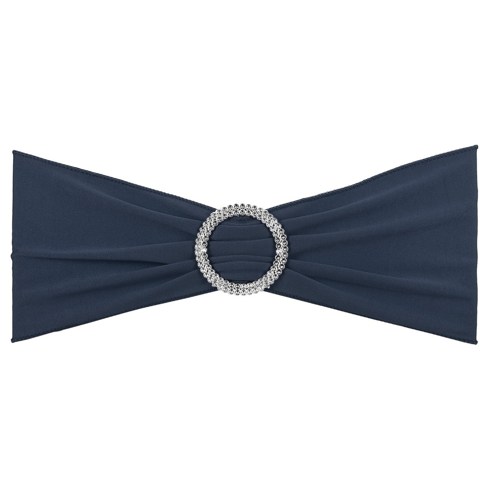 10Pcs 14″x5″ Stretch Chair Sashes Bows Chair Bands Sash with Buckle Dark Gray