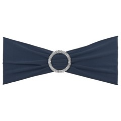 10Pcs 14″x5″ Stretch Chair Sashes Bows Chair Bands Sash with Buckle Dark Gray