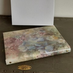 Lena Liu Floral Funeral Guest Book Memorial Register Blue Iris 10×8 6Ring Binder