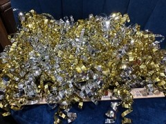 6 Count 6” Large Curly Bows for Gift Wrapping Curling Ribbon Silver & Gold
