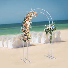 White Steel Round Arch Backdrop 1.5m × 2.2m Wedding Balloon Stand