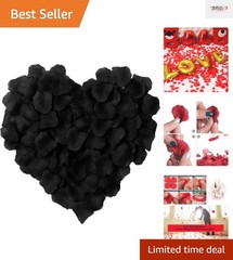 Elegant Black Artificial Silk Rose Petals – 1000 Count for Events & Banquets